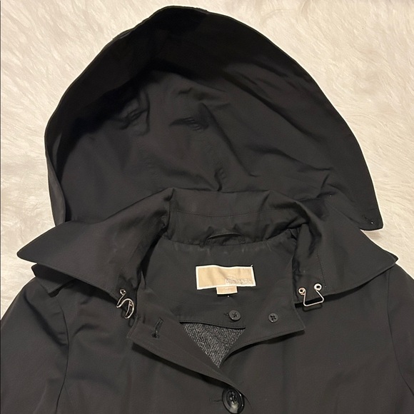 Michael kors Black Hooded Trench Coat - Picture 3 of 11